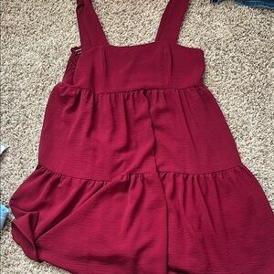 Elegant Burgundy Sleeveless Dress